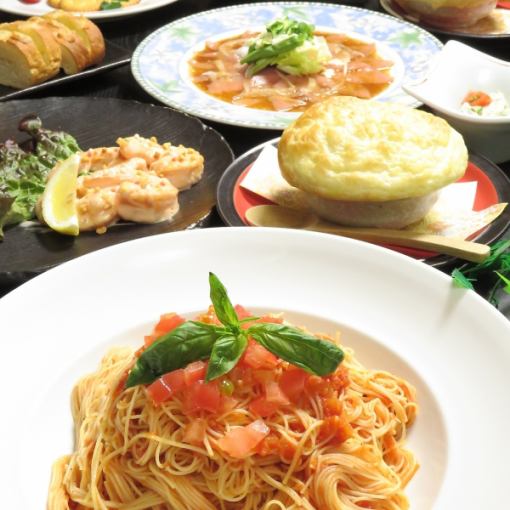 [Girls' Party Course] Seafood salad, Caprese, chocolate cake, etc. with 3 hours of all-you-can-drink 4300 yen ⇒ 3800 yen (9 dishes)