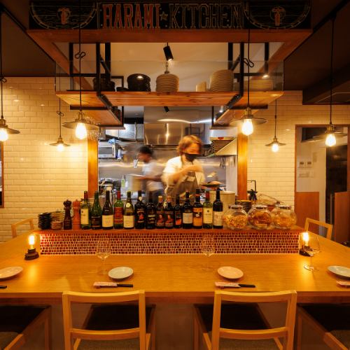 A counter full of liveliness in the open kitchen