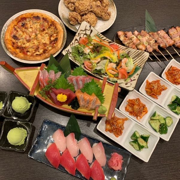 【宴会にも使いやすい2時間飲み放題付き】海鮮もお肉も楽しめる 全8品4000円コース