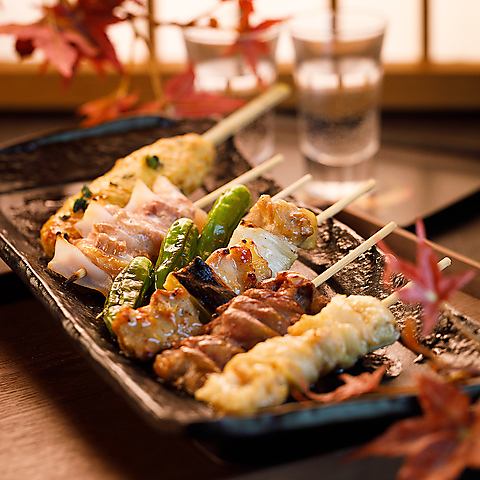 Charcoal-grilled authentic local chicken yakitori
