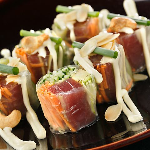 Tuna and avocado spring rolls