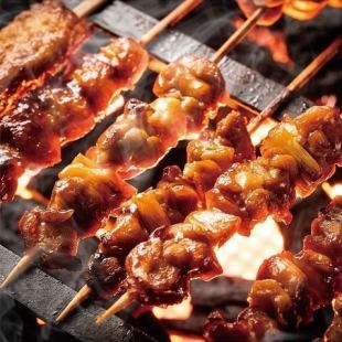 "Standard -TEIBAN- Course" Charcoal grilled yakitori & golden fried chicken etc. {8 dishes in total, 3 hours all-you-can-drink included} 4000 yen → 3480 yen