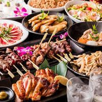 "TORIKI Course" Charcoal grilled yakitori platter and seasonal tempura (9 dishes in total, 3 hours all-you-can-drink) 5,480 yen → 4,480 yen
