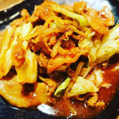 Stir-fried pork and cabbage with spicy miso