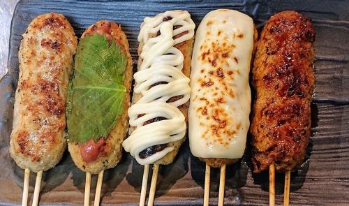 【自家製つくね】　5種盛り