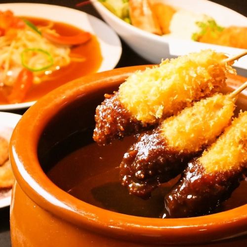 «Nagoya specialty» The most popular chicken wings and kushikatsu are all you can eat!