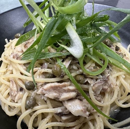 長生村の長ネギと鯖のアーリオオーリオスパゲッティ