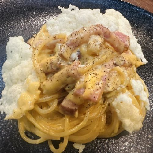 千葉県卵の濃厚カルボナーラスパゲッティ