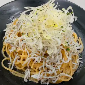 シラスと長ネギの和風スパゲッティ