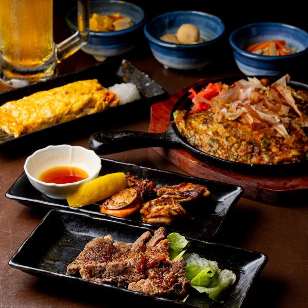 【京都限定】当店イチオシの祇園セットメニュー!!自家製おばんざい、ステーキ、ビール付3920円(税込)♪