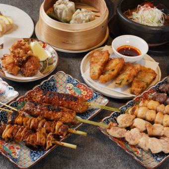 [14 dishes] Chicken sashimi, Wagyu beef carpaccio, 5 kinds of skewers, etc.! 6,500 yen with 2 hours of all-you-can-drink