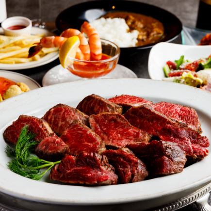 [Seafood & Wagyu Steak Course] Enjoy lean Kuroge Wagyu beef and premium sirloin with seafood! [2-hour course / all-you-can-drink]