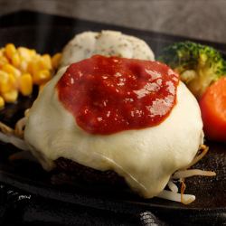 Mozzarella and tomato hamburger