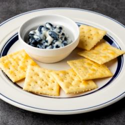 Black bean mascarpone with crackers