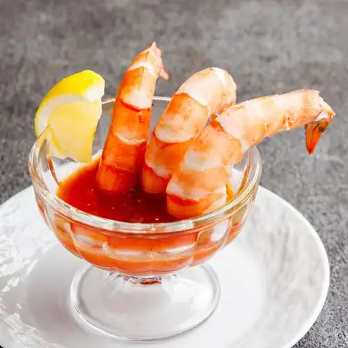 Cold cocktail with large shrimp