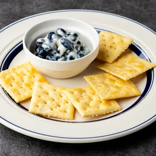 Black bean mascarpone with crackers
