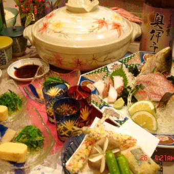 Luxury chanko nabe course with 6 dishes (sashimi, etc.) and all-you-can-drink for 5,000 yen including tax