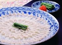 Fugu full course for three people is 19,800 yen (four servings of fugu sashimi only).)