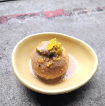 小かぶ　きのこクリームソース柚子風味