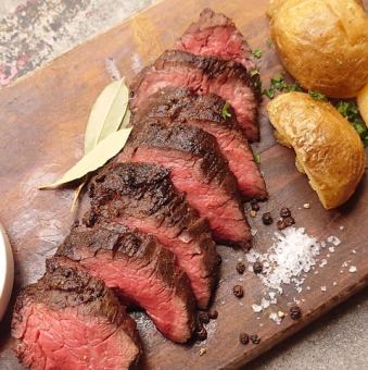 ブラックアンガス牛サガリの炭火焼ステーキ ほっくりポテトフライ添え