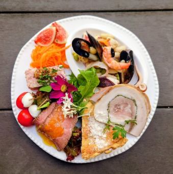 【華やか前菜盛コース】ワインを自由に楽しみたい方に★お料理のみ4,000円（税込）