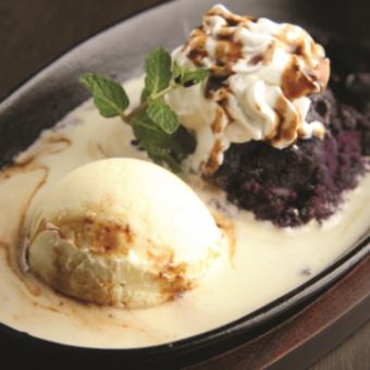 Teppanyaki sweet potato with vanilla ice cream