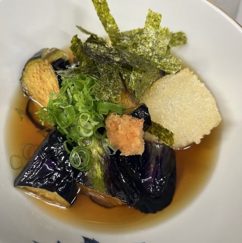 Deep-fried eggplant and mochi