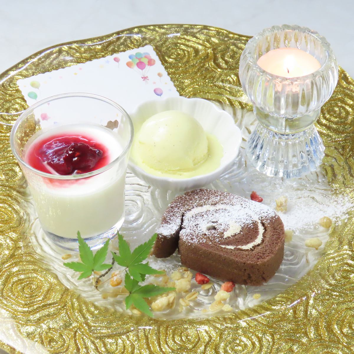 【特別な日に最適!】メッセージ付きデザート盛り合わせが登場♪