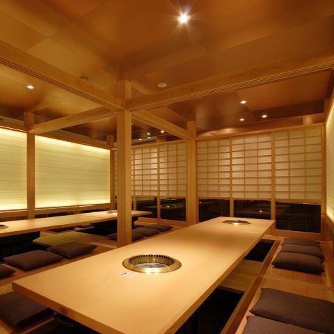 掘りごたつ個室は最大32名様まで可◎美味しい焼肉で至極の宴会を