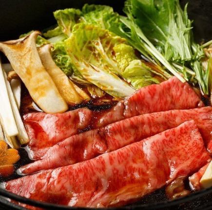 [Miyazaki Beef Hot Pot Course] Choose between Sukiyaki or Shabu-shabu [180 minutes on weekdays, 120 minutes on weekends with all-you-can-drink]