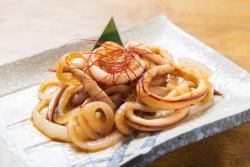 Spicy stir-fried squid