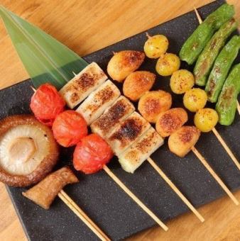 【야채 꼬치] 파 / 표고 버섯 / 해 묻는 각