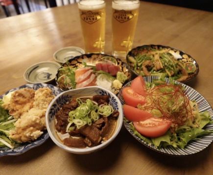 4,000 yen course with 3 hours of all-you-can-drink