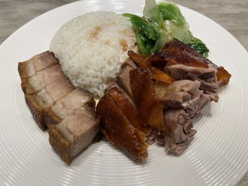 Roast duck and roast pork with rice