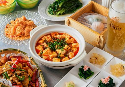 【香港屋台風コース】本格香港グルメ全7品＋2時間飲み放題付通常価格4,980円 → 3,980円（税込）