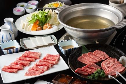 [料理のみ]宮崎黒毛和牛しゃぶしゃぶと焼肉4900円コース