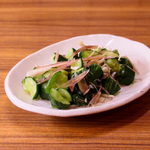 胡瓜の茗荷和え