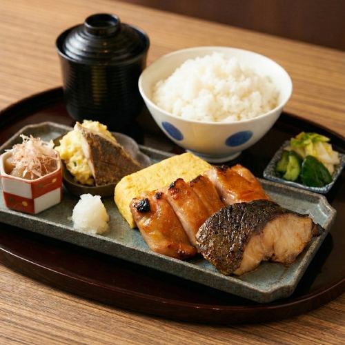 銀ダラと雉焼き定食