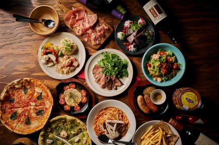 1번 인기【생햄×고기×치즈 코스】2.5h 음료 무제한 포함!고기와 치즈 요리 포함 대만족의 14품★4000엔