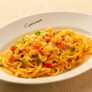[Fresh pasta] Tagliatelle shrimp with tomato cream sauce