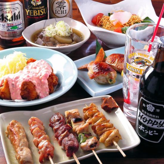 Please enjoy our all-you-can-drink and fried chicken barbecued and skewers at our shop 2 minute walk from Musashi Fujisawa station