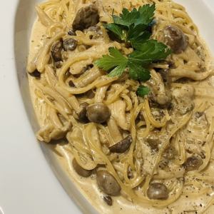 イタリア産ポルチーニ茸と色々きのこのクリームソース 