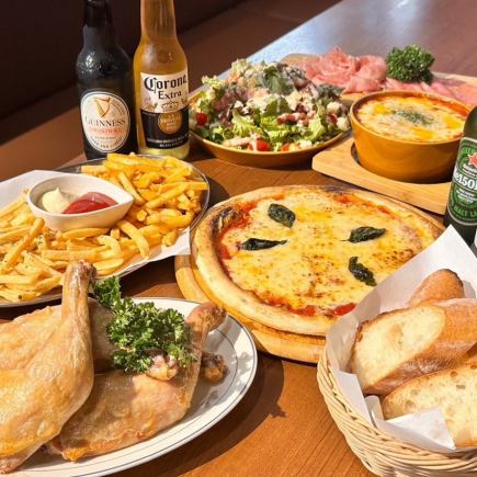 気分アガる!今夜はお手軽宴会!コース 全6品 3500円 <2H飲み放題付き>