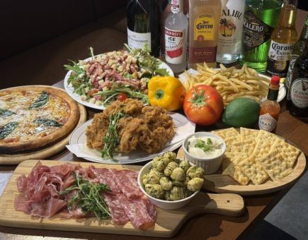 准备好了吗？今晚来参加轻松的宴会吧！七道菜套餐仅需3500日元（包含两小时畅饮）