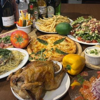 気分アガる！チキンで定番宴会！コース　全9品 4000円 ＜2H飲み放題付き＞