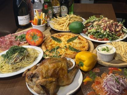 기분 아가루! 치킨으로 단골 연회! 코스 전 9품 4000엔 <2H 음료 무제한 포함>