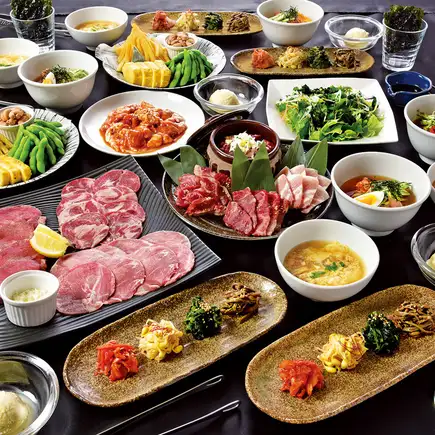 【焼肉宴会　贅沢コース】2時間制（ラストオーダー30分前）飲み放題付！全9品6,000円（税込）