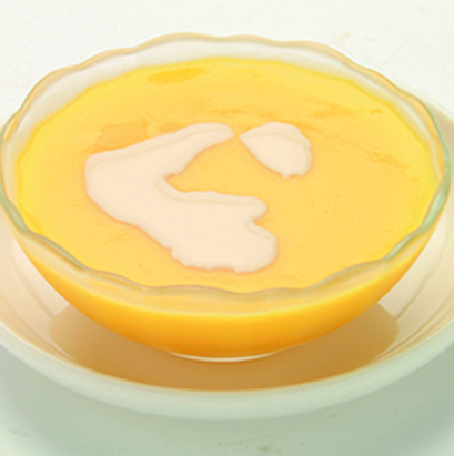 Mango pudding and turtle jelly