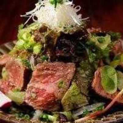 Japanese beef tataki and local vegetable salad