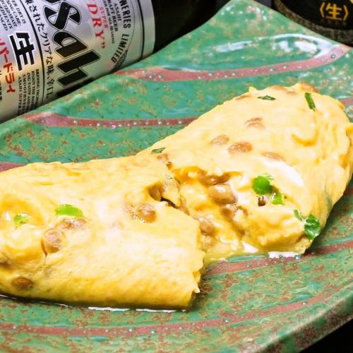 Homemade omelet (natto)